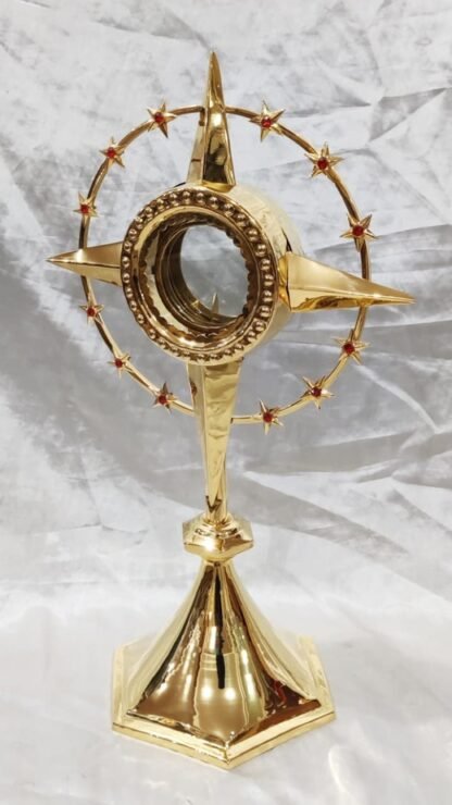 Elegant Gold Plated Monstrance - 19 Inch - Image 4
