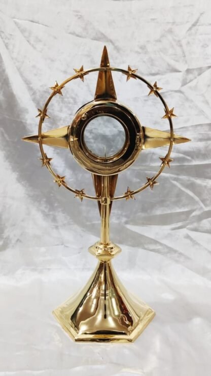 Elegant Gold Plated Monstrance - 19 Inch - Image 3