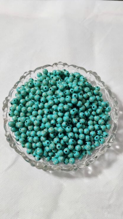 Blue Plastic Cross Beads - 8 MM - Image 3