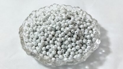 White Colored Flower Beads - 8 MM - Image 2