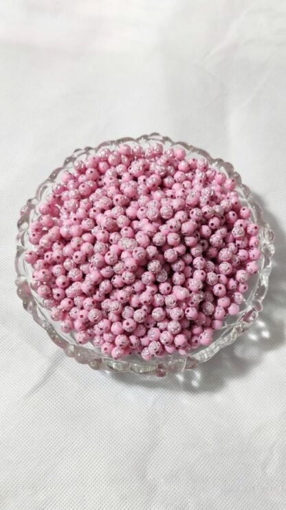 Pink Colored Flower Beads - 8 MM - Image 2