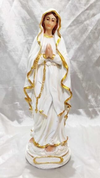 Poly Marble Our Lady Of Lourdes Statue - 12 Inch