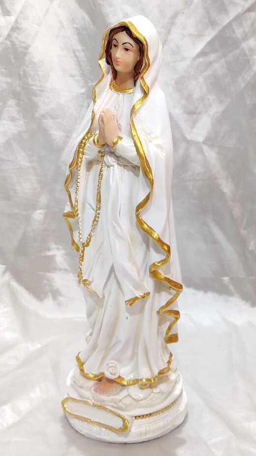 Poly Marble Our Lady Of Lourdes Statue - 12 Inch - Image 4