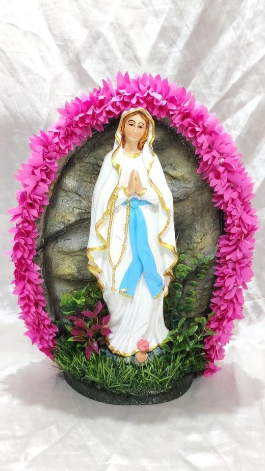 Poly Marble Our Lady Of Lourdes Statue - 13 Inch