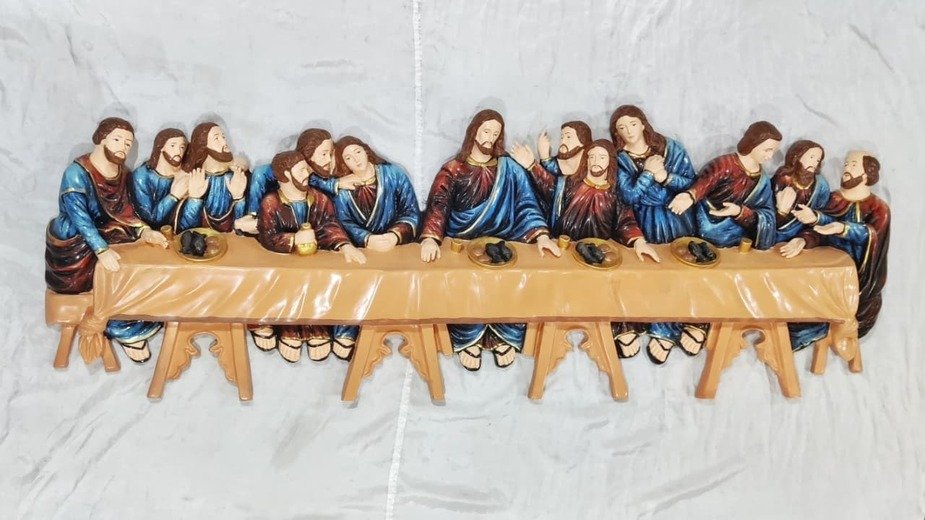 Marble Last Supper Sculpture - 4.5x1 Feet - Image 3