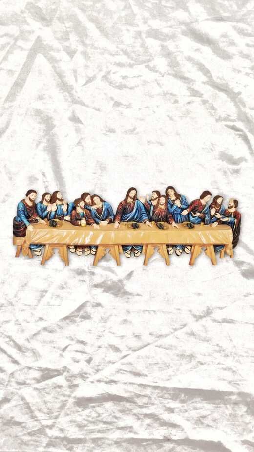 Marble Last Supper Sculpture - 4.5x1 Feet
