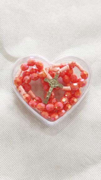 Heart Shape Motif Rosary Keepsake Box