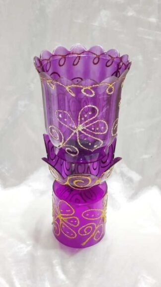 Violet Fiber Candle Stand - 12 Inch