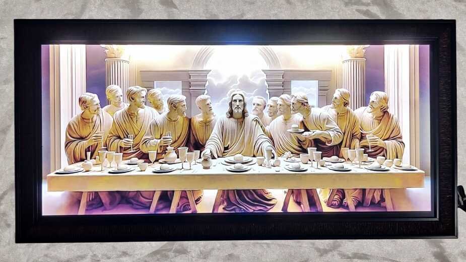 LED Last Supper Elegant Photo Frame - 24x12 Inch