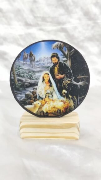Holy Family Wooden Frame - 4 Inch