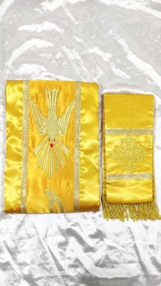 Yellow Colored Priest Vestment with Stole