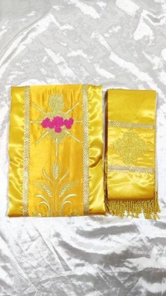 Golden Yellow Colored Priest Vestment with Stole