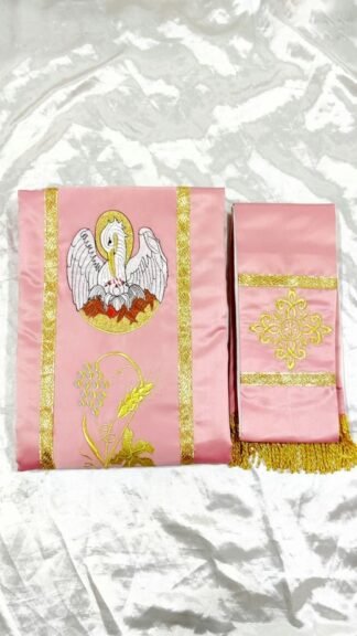 Pink Colored Priest Vestment with Stole