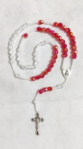 Crystal Plastic With Medal Rosary - 8 MM