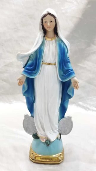 Poly Marble Immaculate Mary Statue - 12 Inch