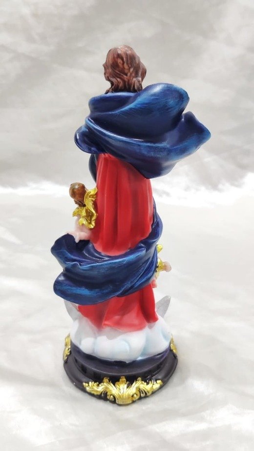 Mary, Untier of Knots Italian Poly Marble Sculpture - 8 Inch - Image 4