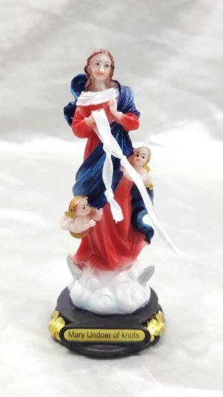 Mary, Untier of Knots Italian Poly Marble Figurine - 6 Inch