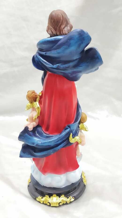 Mary, Untier of Knots Italian Poly Marble Sculpture - 11.5 Inch - Image 2