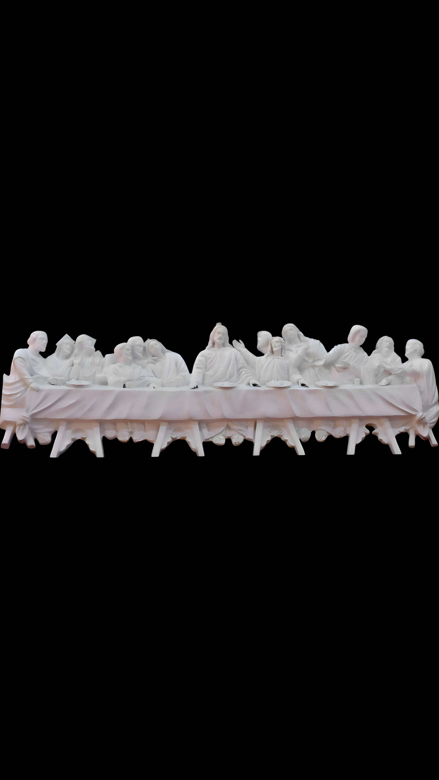 Marble Last Supper Sculpture - 5 Feet