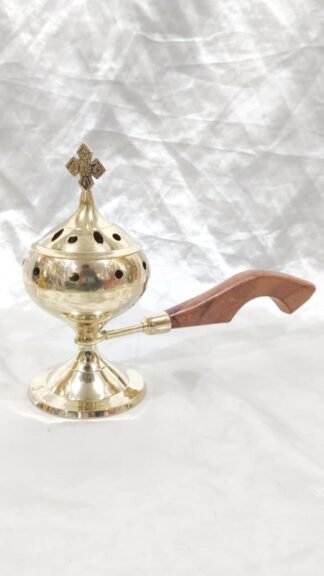 Elegant Gold-Toned Incense Pot - 6 Inch