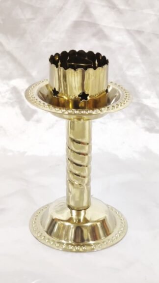 Brass Candle Stand Golden Colored - 7 Inch