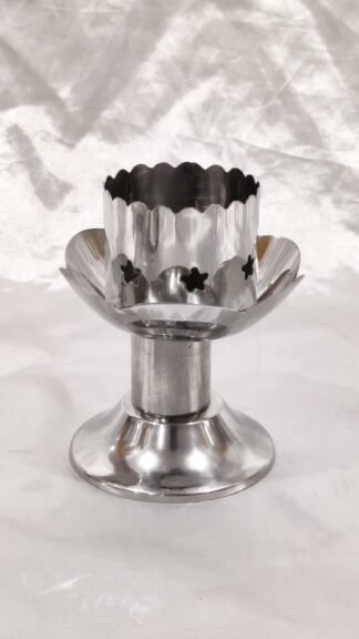 Silver Plated Steel Candle Stand - 4 Inch