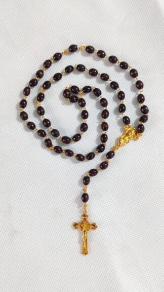Oval Wooden Beads Rosary