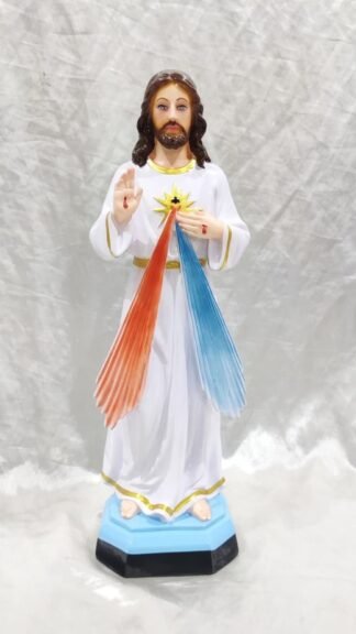 Fiber White Divine Mercy Statue - 18 Inch
