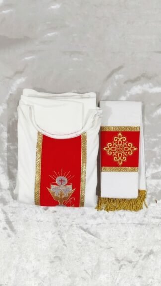 White Colored Priest Vestment With Stole