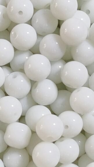 White Glass Beads - 8mm