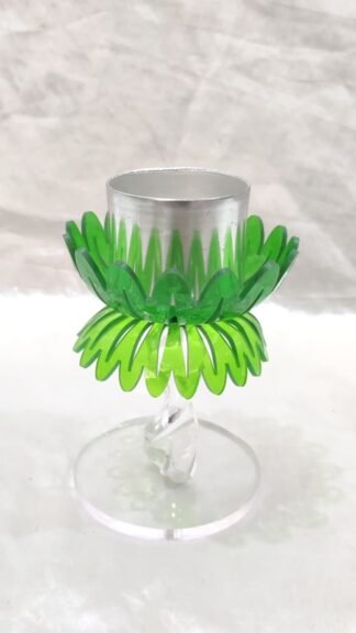 Green Fiber Candle Stand - 5.5 Inch