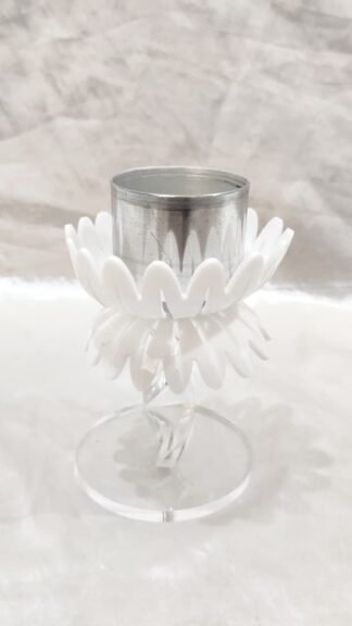 White Fiber Candle Stand - 5.5 Inch