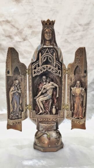Statue of Our Lady Triptych Bronze-Coated  - 1 Feet