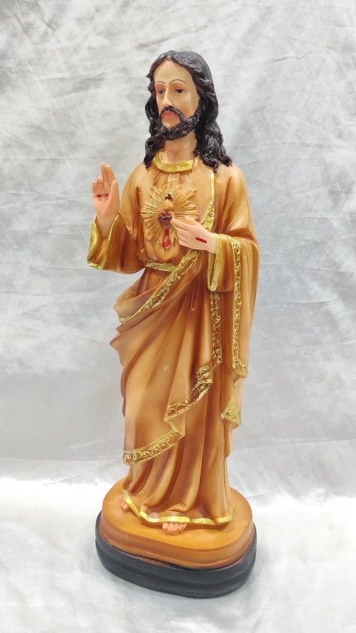 Poly Marble Sacred Heart Statue - 17 Inch - Image 3