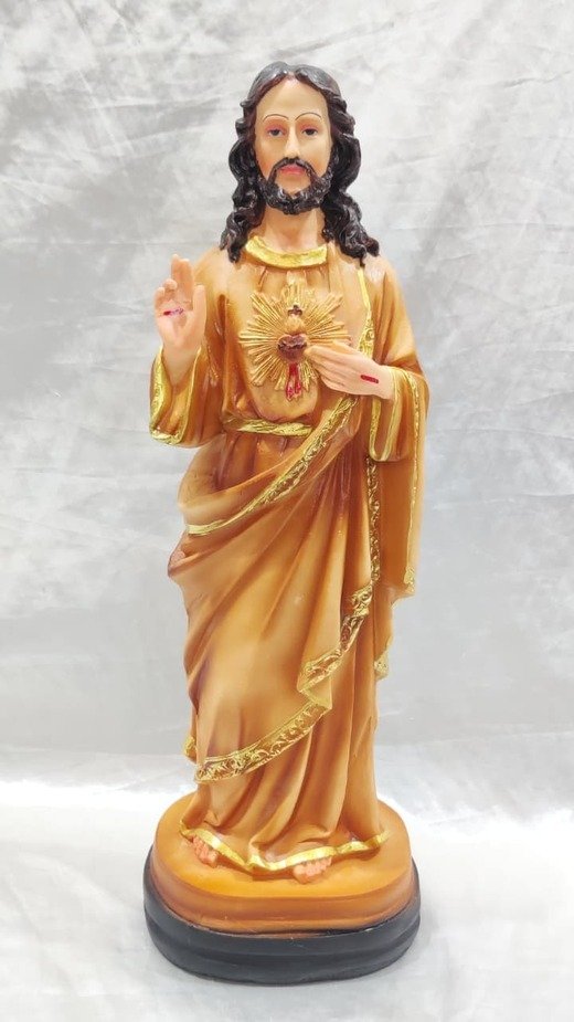 Poly Marble Sacred Heart Statue - 17 Inch