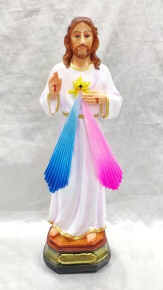 Poly Marble White Divine Mercy Statue - 15 Inch