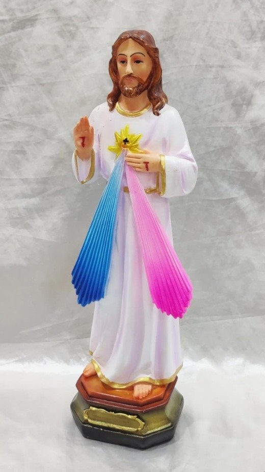 Poly Marble White Divine Mercy Statue - 15 Inch - Image 2