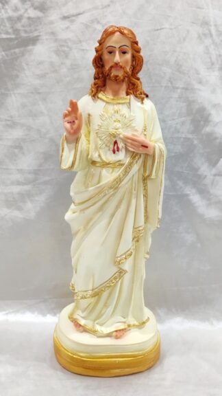 Poly Marble Sacred Heart Statue - 17 Inch