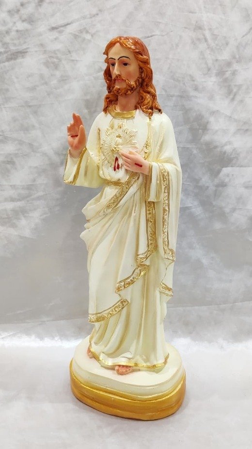 Poly Marble Sacred Heart Statue - 17 Inch - Image 3