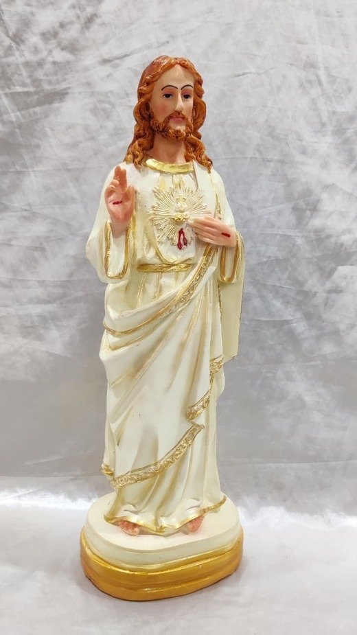 Poly Marble Sacred Heart Statue - 17 Inch - Image 2