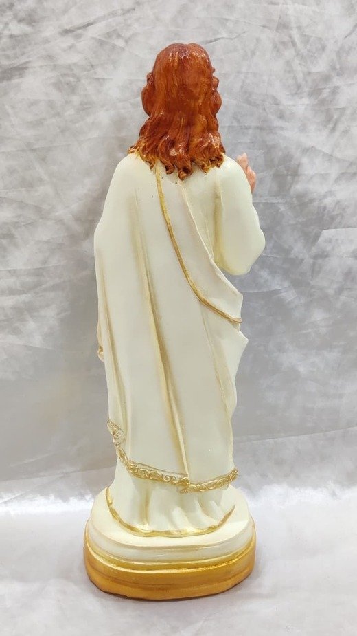 Poly Marble Sacred Heart Statue - 17 Inch - Image 4