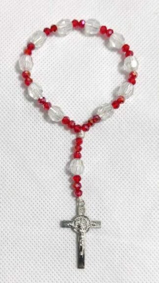 Red Crystal Plastic Rosary - 8mm