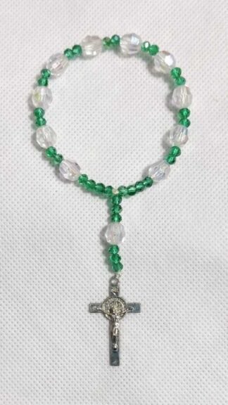 Green Crystal Plastic Rosary - 8mm