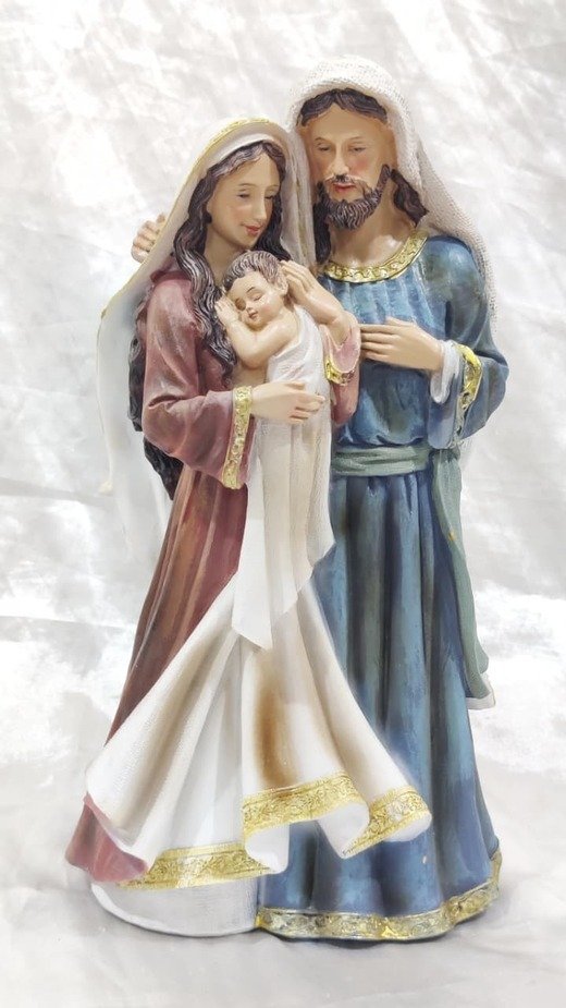 Poly Marble Holy Family Statue - 12 Inch