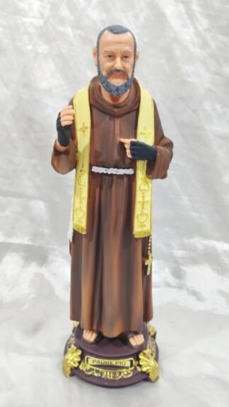 St. Padre Pio Italian Poly Marble Statue - 12 Inch