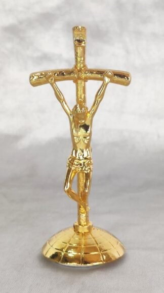 Golden Plated Car Dashboard Cross - 3 Inch