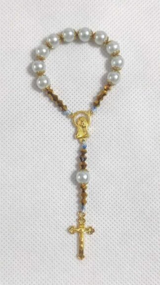 10 Beads Pearl With Cup Rosary - 8mm
