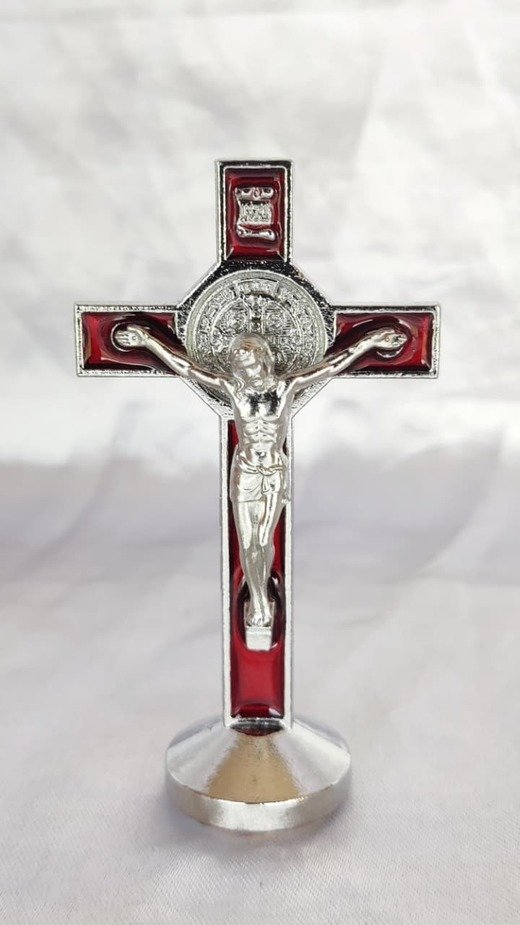 Silver Plated Car Cross - 3 Inch