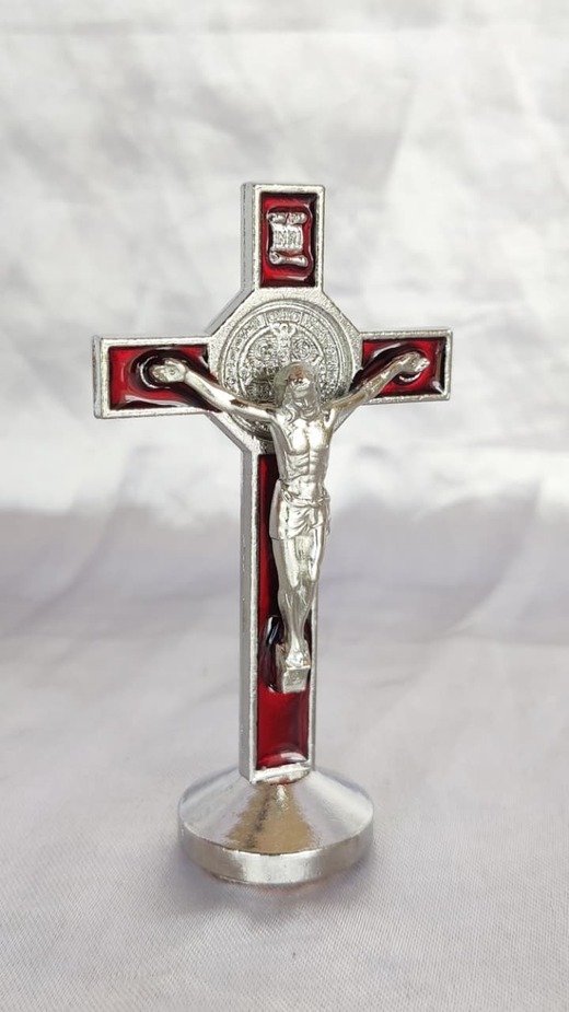 Silver Plated Car Cross - 3 Inch - Image 2