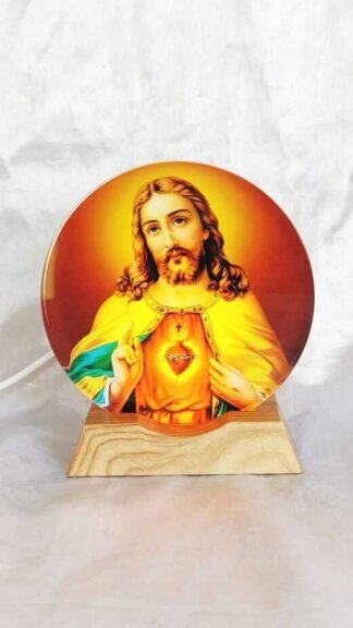 Elegant 3D Crystal Night Light – Sacred Heart Edition - 5 Inch